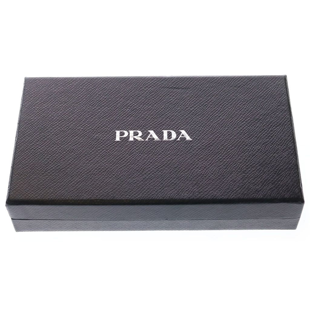 Prada Saffiano Zip Around Wallet Card Case Yellow Leather Gold — view 6