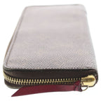 Louis Vuitton Monogram Clemence Wallet Card Case Brown Pink Leather Gold — view 3
