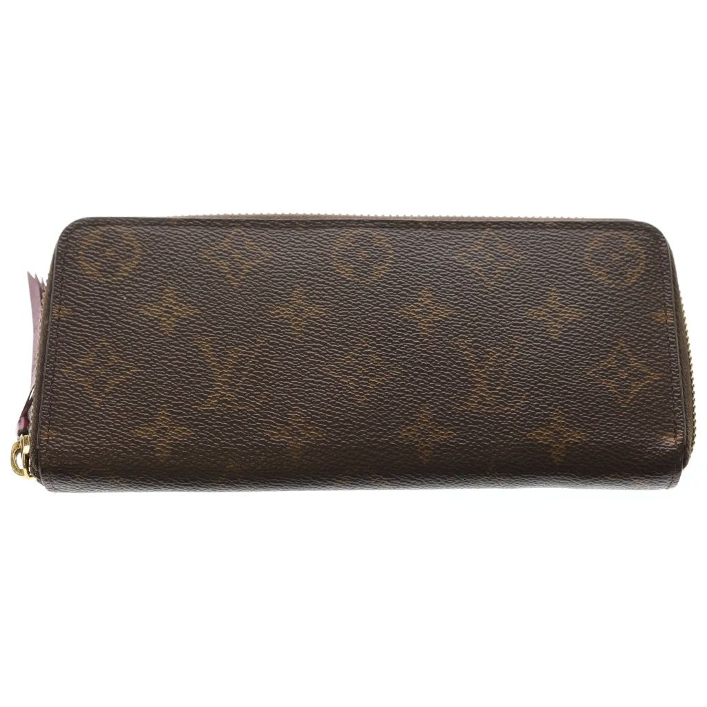 Louis Vuitton Monogram Clemence Wallet Card Case Brown Pink Leather Gold