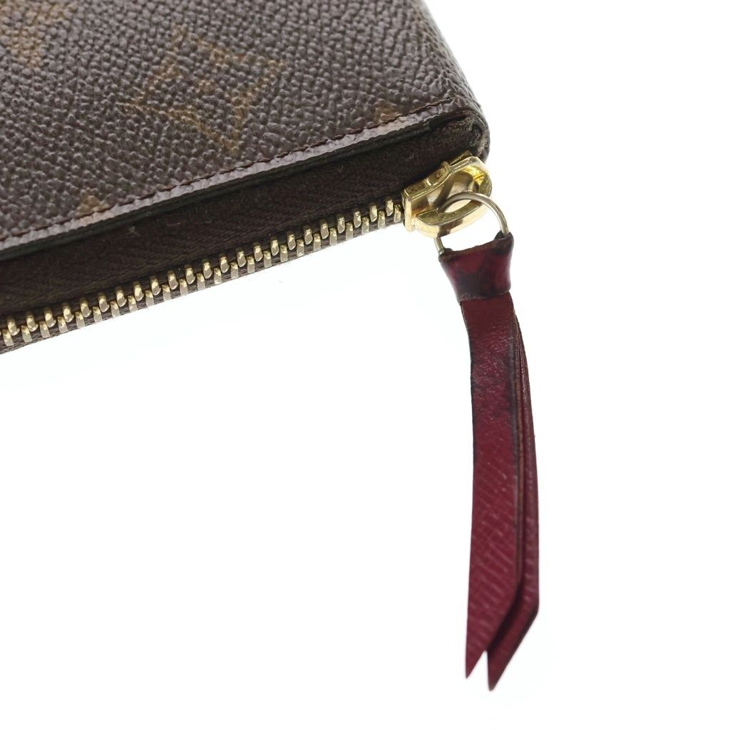 Louis Vuitton Monogram Clemence Wallet Card Case Brown Pink Leather Gold — view 5