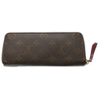 Louis Vuitton Monogram Clemence Wallet Card Case Brown Pink Leather Gold — view 2