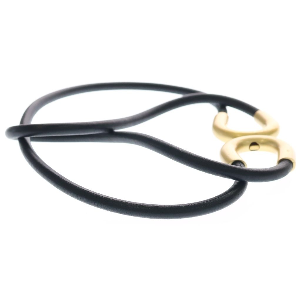 Chanel CC Logo Leather Belt Plated Black Gold — view 3