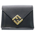 Fendi FF Diamonds Mini Trifold FF Diamond Mini Compact Wallet Black