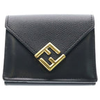 Fendi FF Diamonds Mini Trifold FF Diamond Mini Compact Wallet Black