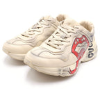 Gucci Rhyton Mouth Lip Print Raitonn Leather Low Cut Sneakers White — view 2