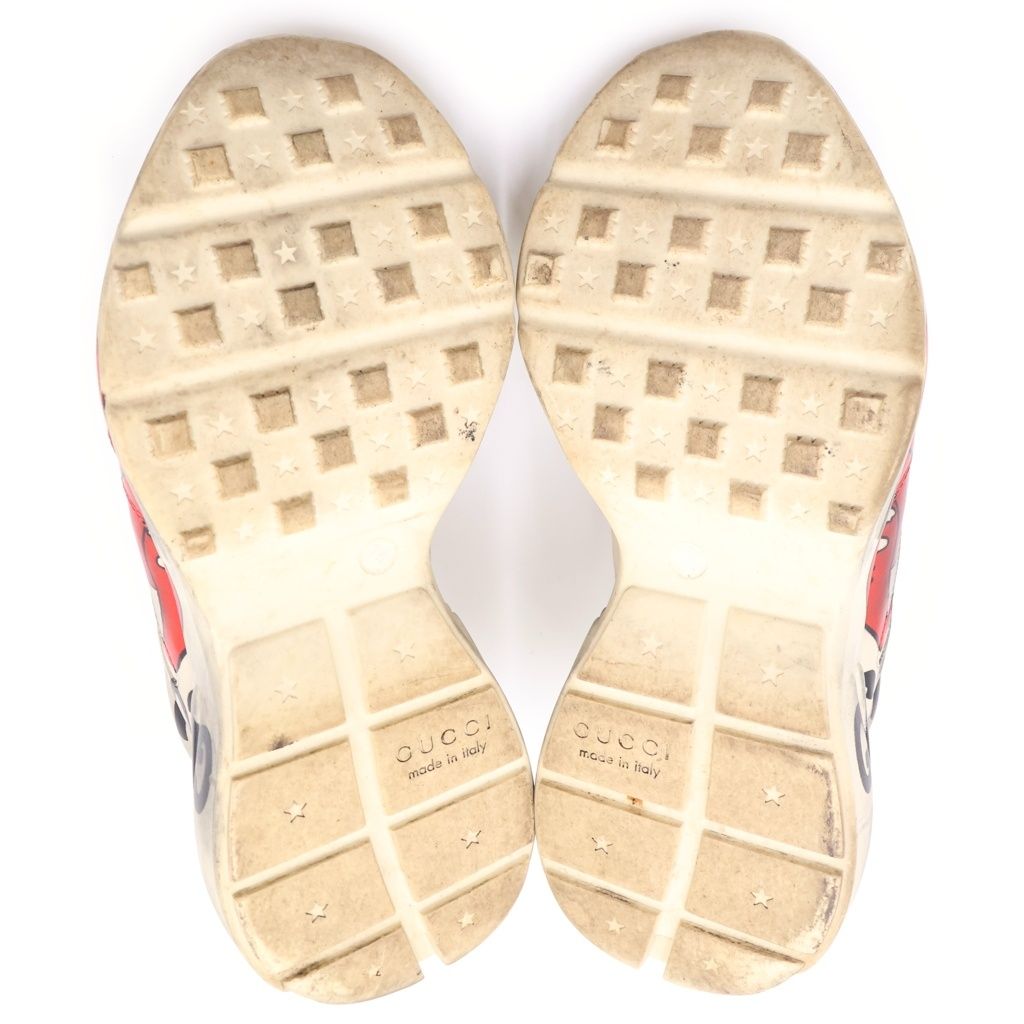Gucci Rhyton Mouth Lip Print Raitonn Leather Low Cut Sneakers White — view 5