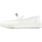 Hermes Game Kelly Buckle Sneakers White Leather Silver Shoes