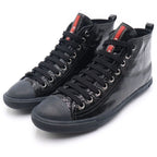 Prada Sport Enamel Rubber Toe High Cut Sneakers Black — view 2
