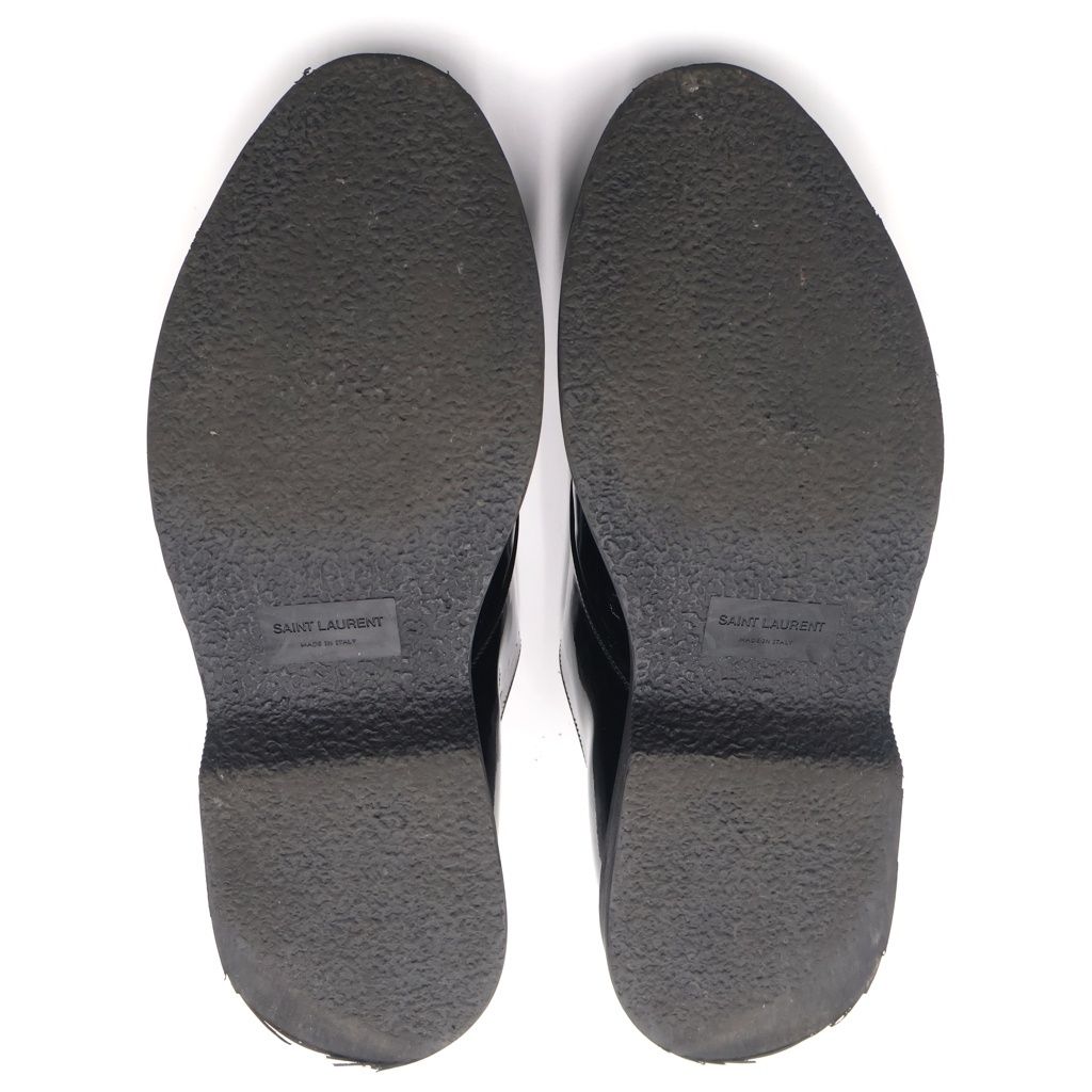 Saint Laurent Paris Teddy Monk Strap Rubber Sole Shoes Black — view 5