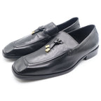 Louis Vuitton Tassel Loafers Black Leather — view 2