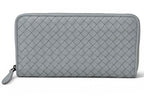 Bottega Veneta Wallet Zip Around Intrecciato Ice Blue