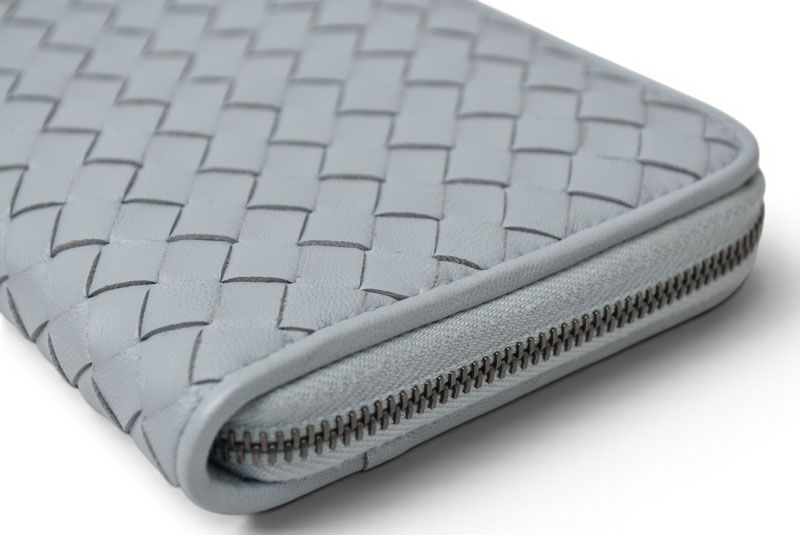 Bottega Veneta Wallet Zip Around Intrecciato Ice Blue — view 4
