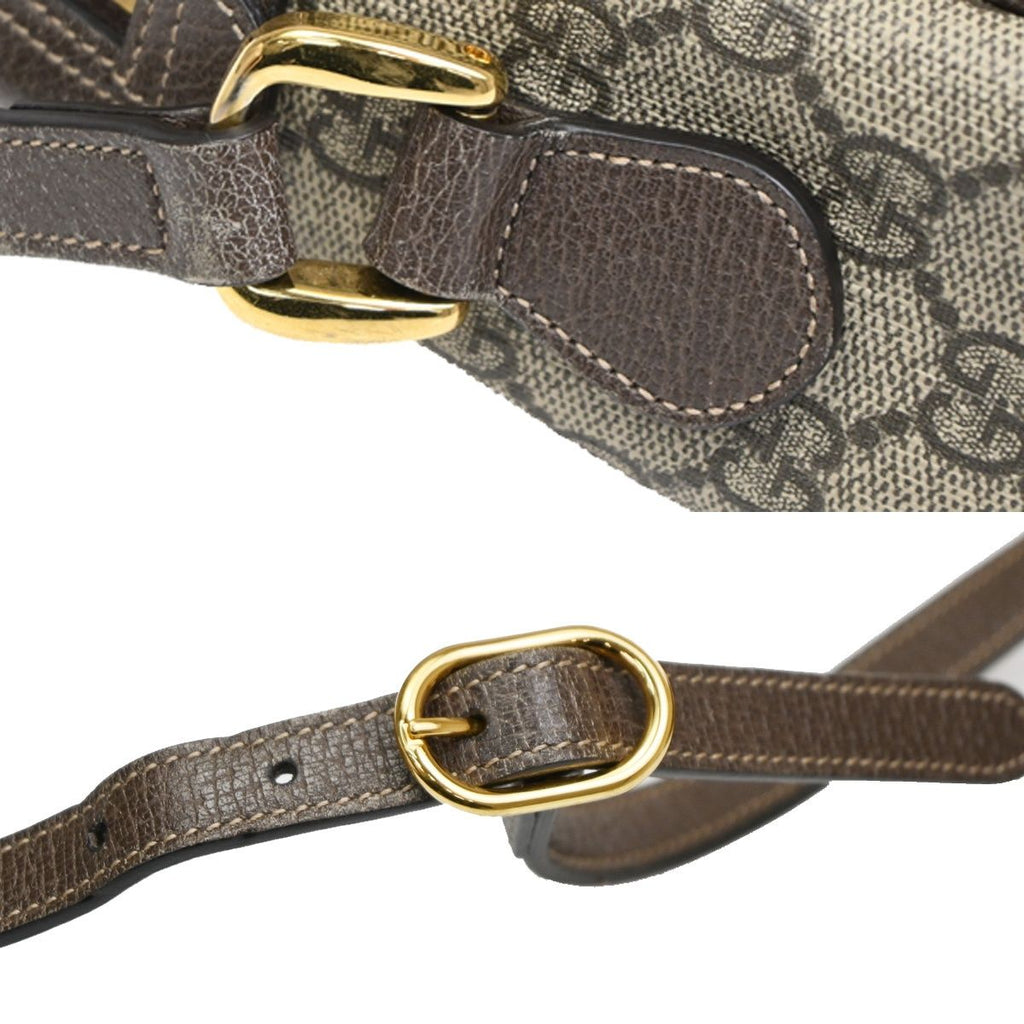 Gucci Vintage GG Supreme Shoulder Bag Sherry Brown Leather — view 8