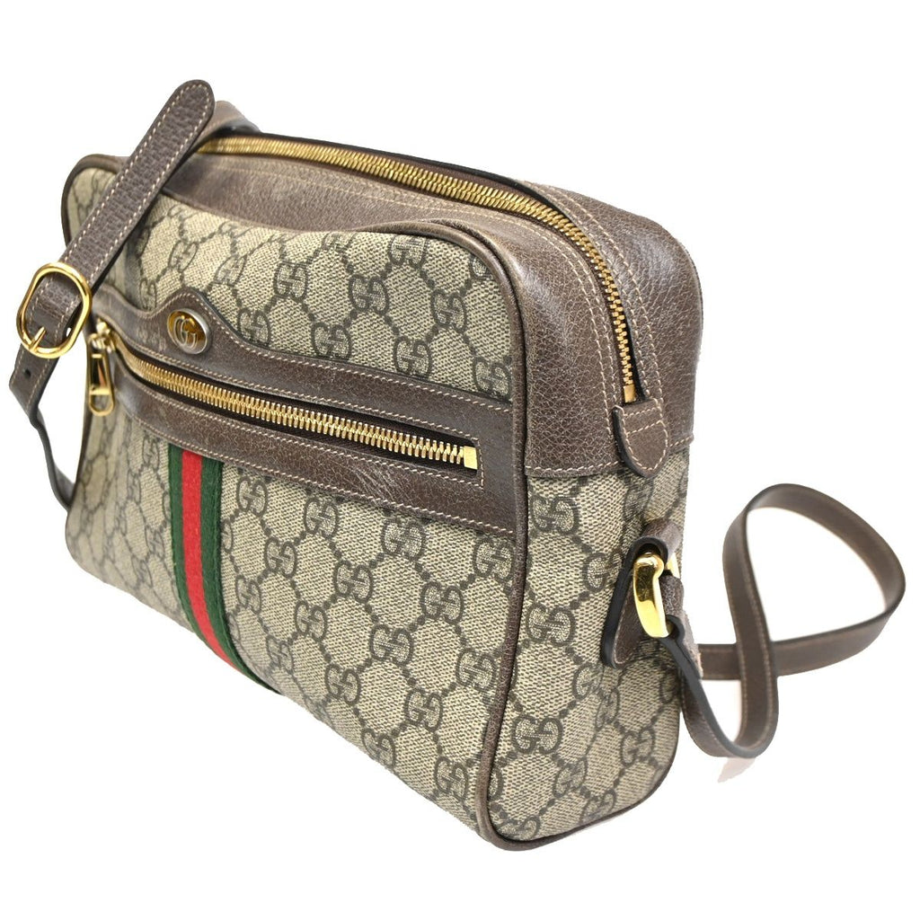 Gucci Vintage GG Supreme Shoulder Bag Sherry Brown Leather — view 2