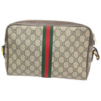 Gucci Vintage GG Supreme Shoulder Bag Sherry Brown Leather — view 3