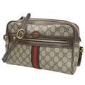 Gucci Vintage GG Supreme Shoulder Bag Sherry Brown Leather
