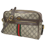Gucci Vintage GG Supreme Shoulder Bag Sherry Brown Leather