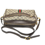 Gucci Vintage GG Supreme Shoulder Bag Sherry Brown Leather — view 5