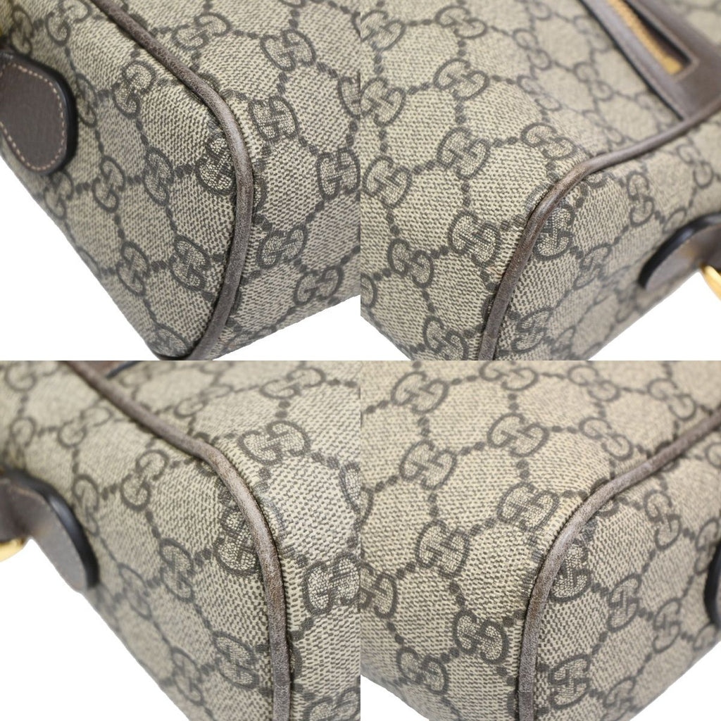 Gucci Vintage GG Supreme Shoulder Bag Sherry Brown Leather — view 7