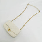 Chanel Chain Shoulder Bag White Pearl Gold — view 9