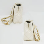Chanel Chain Shoulder Bag White Pearl Gold — view 3