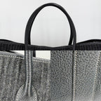 Hermes Handbag Pleated Garden Party GM 43 Tote Shoulder Felt Leather Black — view 8