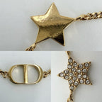 Dior Necklace Double Strand Petit CD Star Rhinestone Gold — view 6
