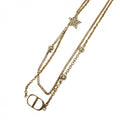 Dior Necklace Double Strand Petit CD Star Rhinestone Gold
