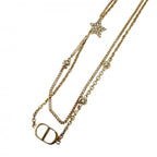 Dior Necklace Double Strand Petit CD Star Rhinestone Gold
