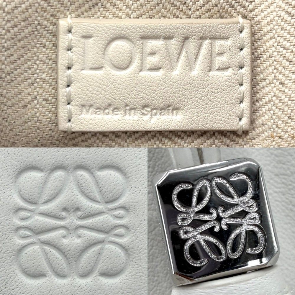 Loewe 2-Way Anagram Hammock Hobo Mini Shoulder Bag Crossbody Leather White — view 5