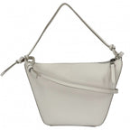 Loewe 2-Way Anagram Hammock Hobo Mini Shoulder Bag Crossbody Leather White