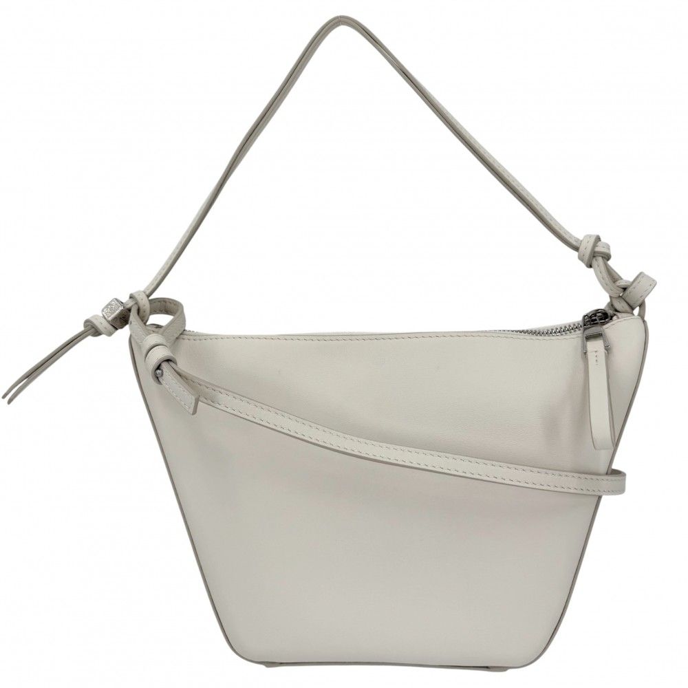 Loewe 2-Way Anagram Hammock Hobo Mini Shoulder Bag Crossbody Leather White