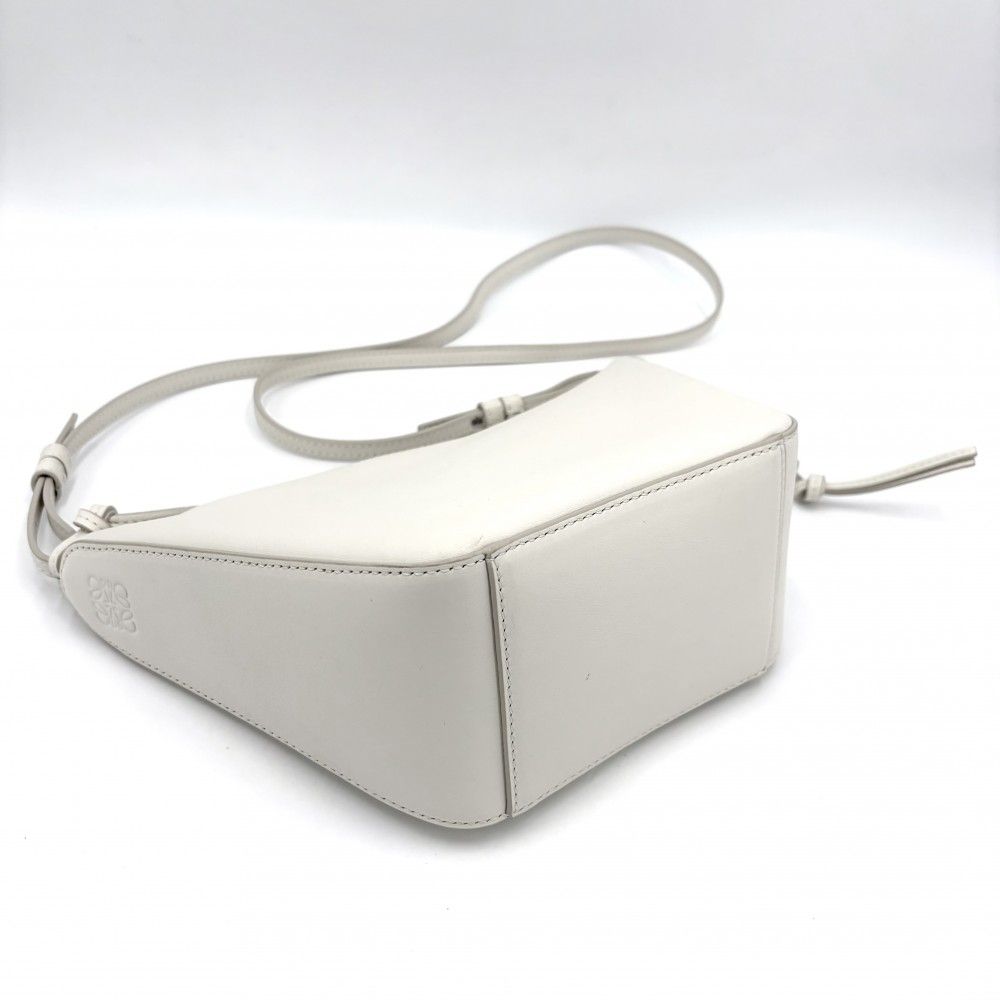 Loewe 2-Way Anagram Hammock Hobo Mini Shoulder Bag Crossbody Leather White — view 3