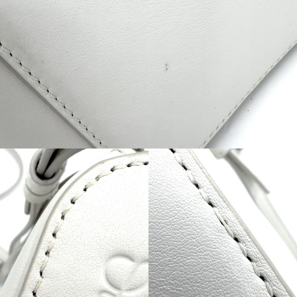 Loewe 2-Way Anagram Hammock Hobo Mini Shoulder Bag Crossbody Leather White — view 7