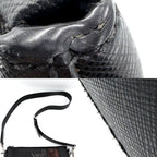 Prada Shoulder Bag Triangle Logo Crossbody Leather Black Silver — view 8