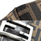 Fendi Tote Zucca Shoulder Bag Canvas Leather Brown Silver — view 7