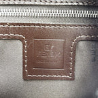 Fendi Tote Zucca Shoulder Bag Canvas Leather Brown Silver — view 5