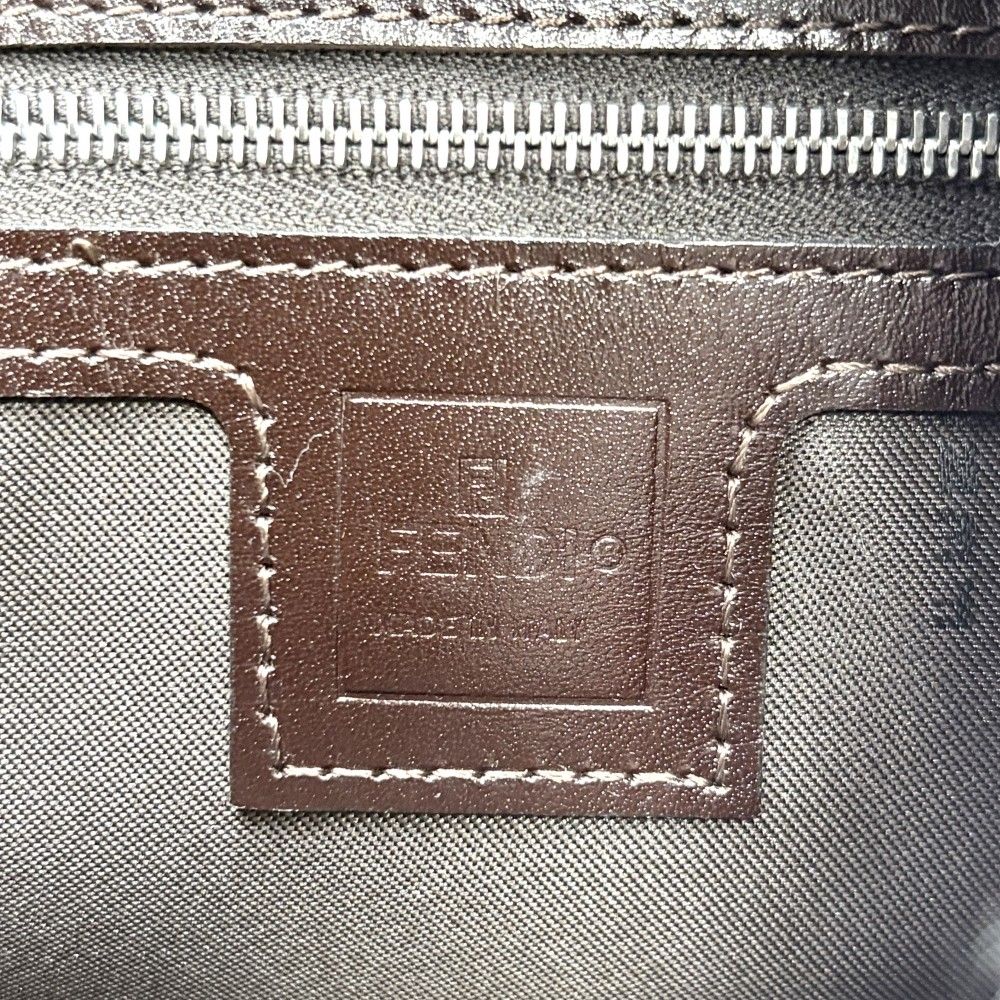 Fendi Tote Zucca Shoulder Bag Canvas Leather Brown Silver — view 5