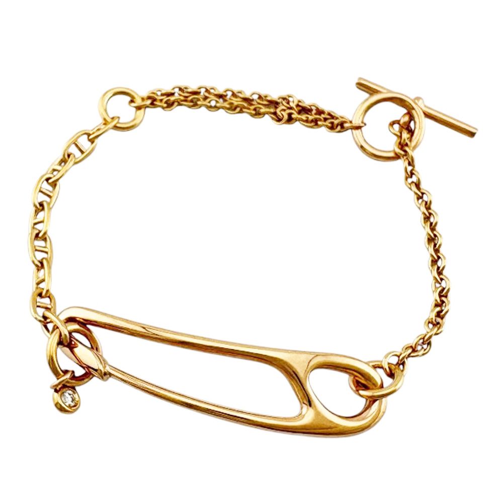 Hermes Chaine D'ancre Bracelet 18k Gold Diamond