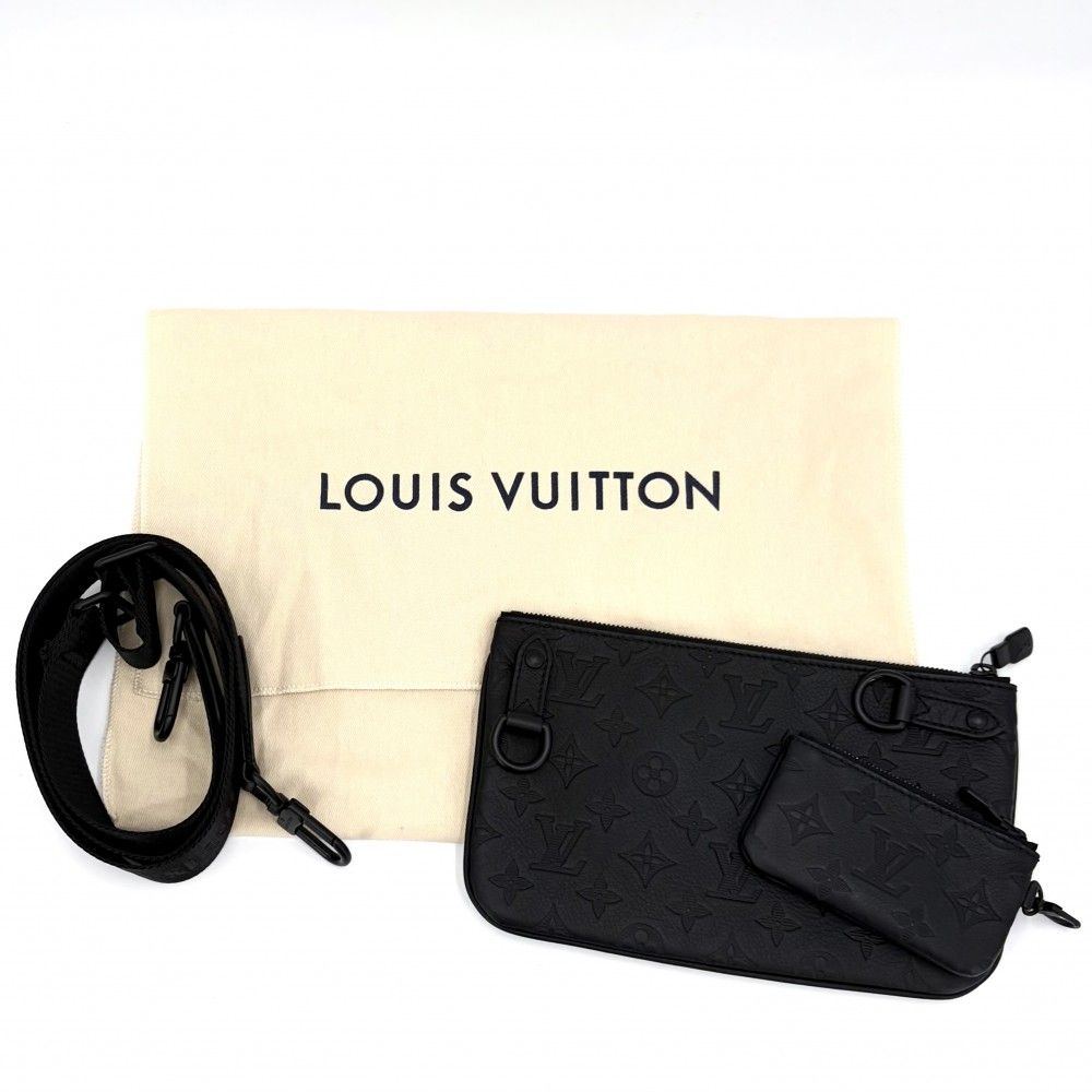 Louis Vuitton Shoulder Bag Monogram Shadow Trio Messenger Crossbody Black Noir — view 9