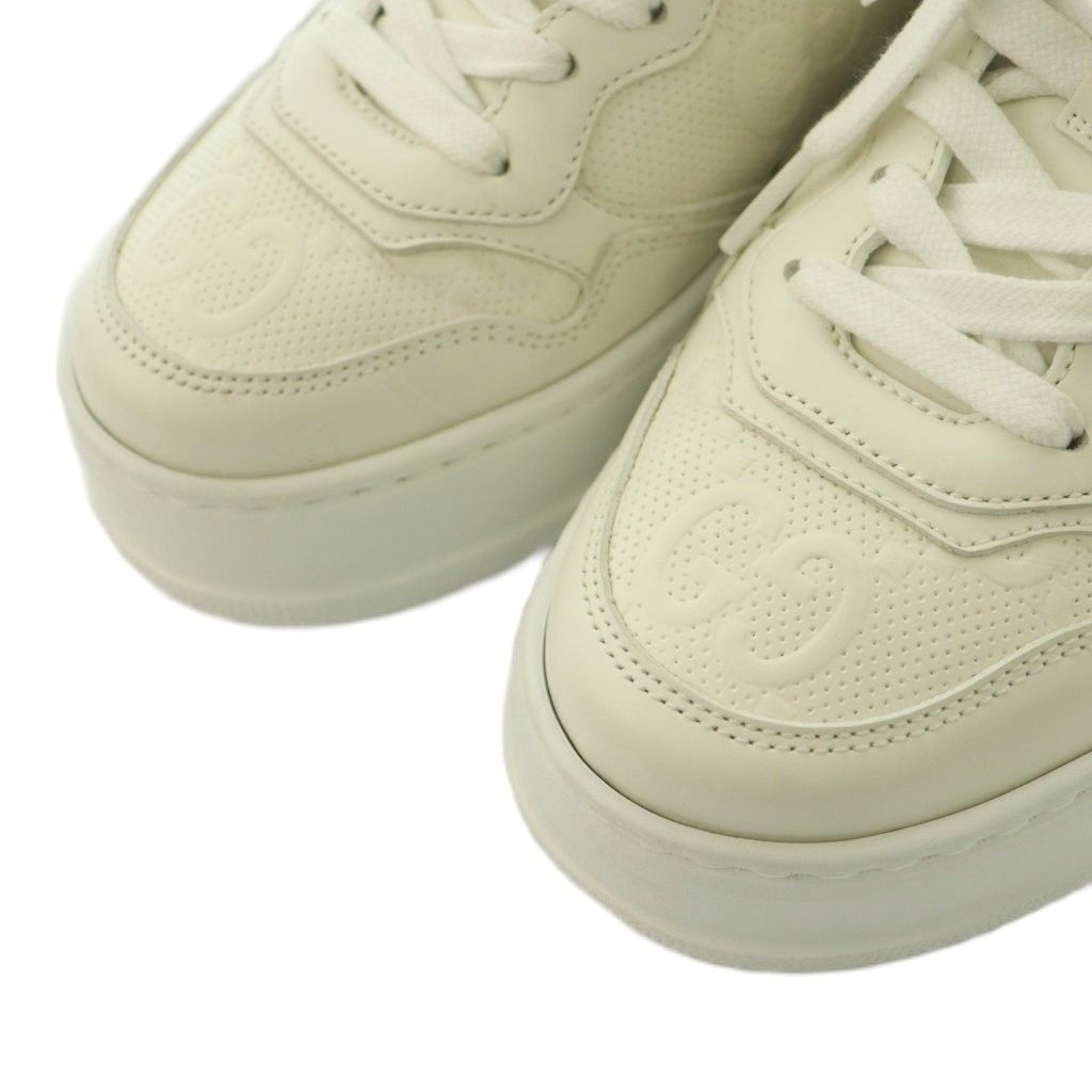 Gucci GG Embossed Sneakers Low Cut Thick Sole Leather One Color Interlocking — view 4