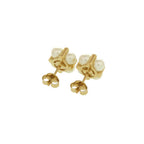Celine Triomphe Faux Pearl Stone Gold Earrings — view 2