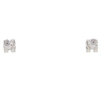 Hermes Pop Mini Metal Enamel White Earrings — view 3