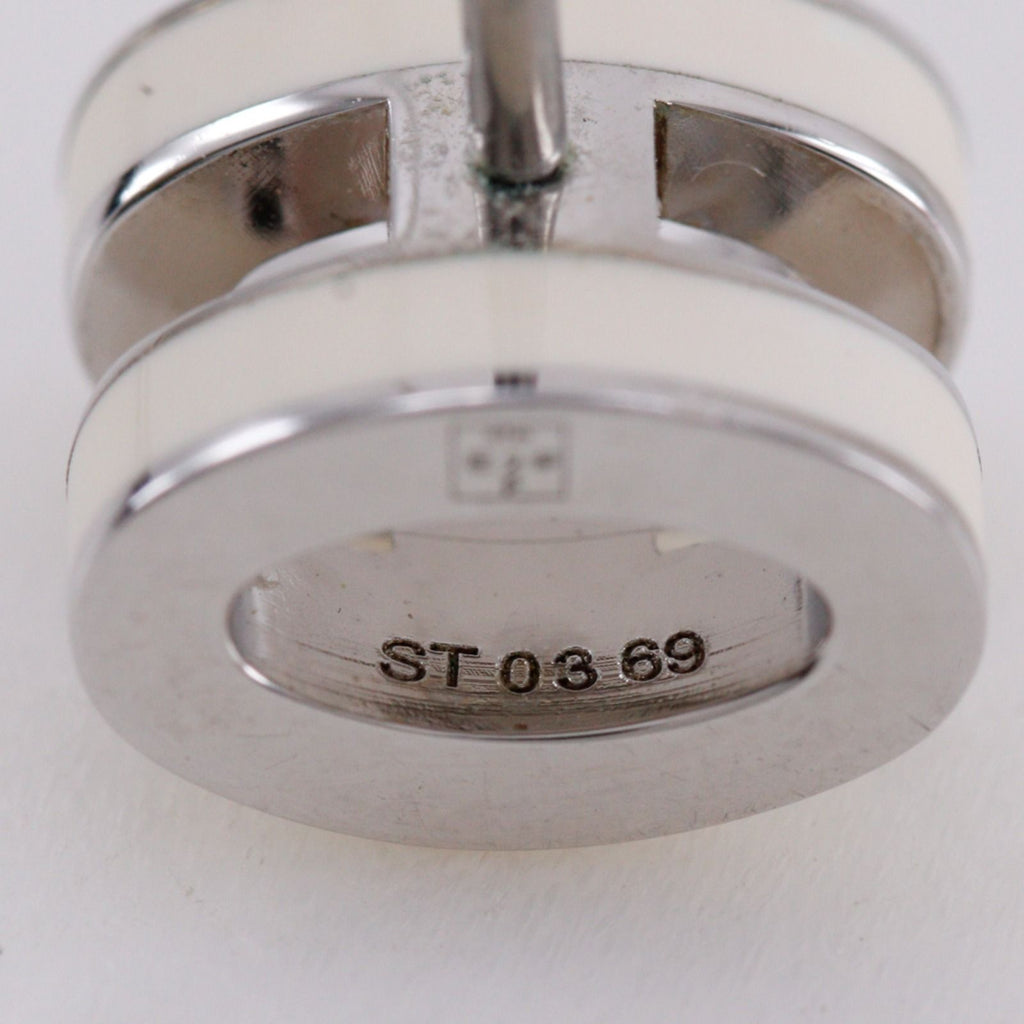 Hermes Pop Mini Metal Enamel White Earrings — view 9