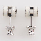 Hermes Pop Mini Metal Enamel White Earrings — view 5