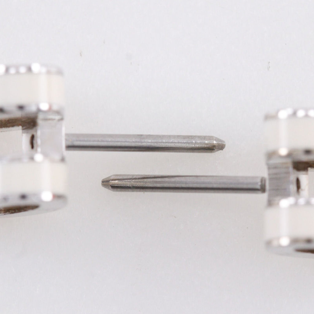 Hermes Pop Mini Metal Enamel White Earrings — view 8