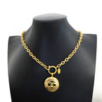 Chanel Necklace Vintage CC Logo Round — view 8