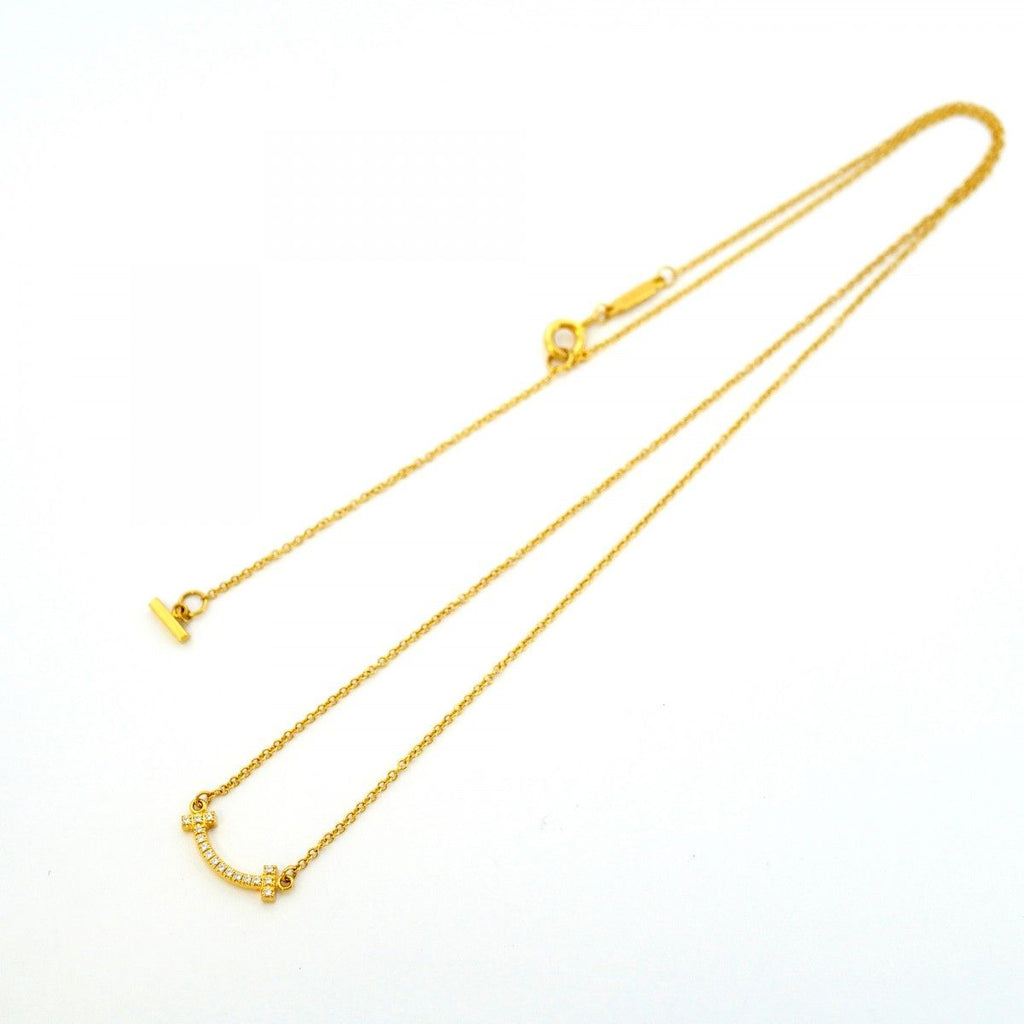 Tiffany & Co Necklace T Smile Mini 18k Yellow Gold Diamond — view 3