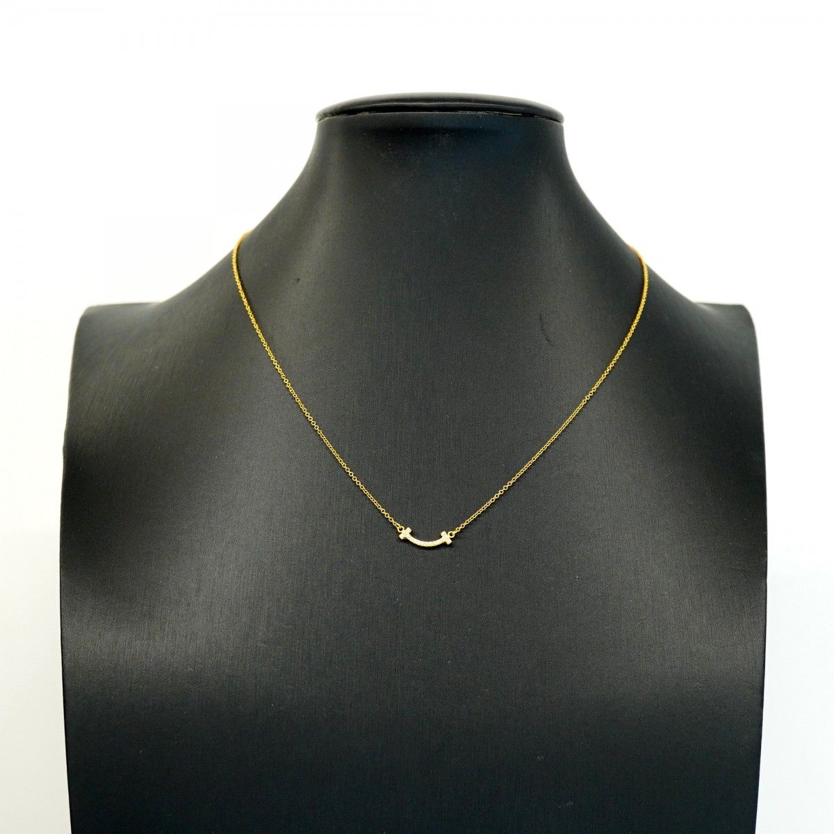 Tiffany & Co Necklace T Smile Mini 18k Yellow Gold Diamond — view 6