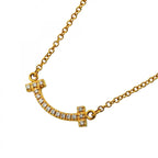Tiffany & Co Necklace T Smile Mini 18k Yellow Gold Diamond
